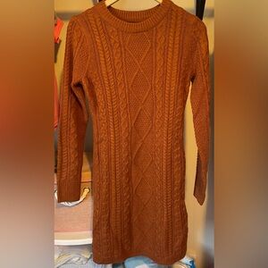 Merona Rust Cable Knit Sweater Dress